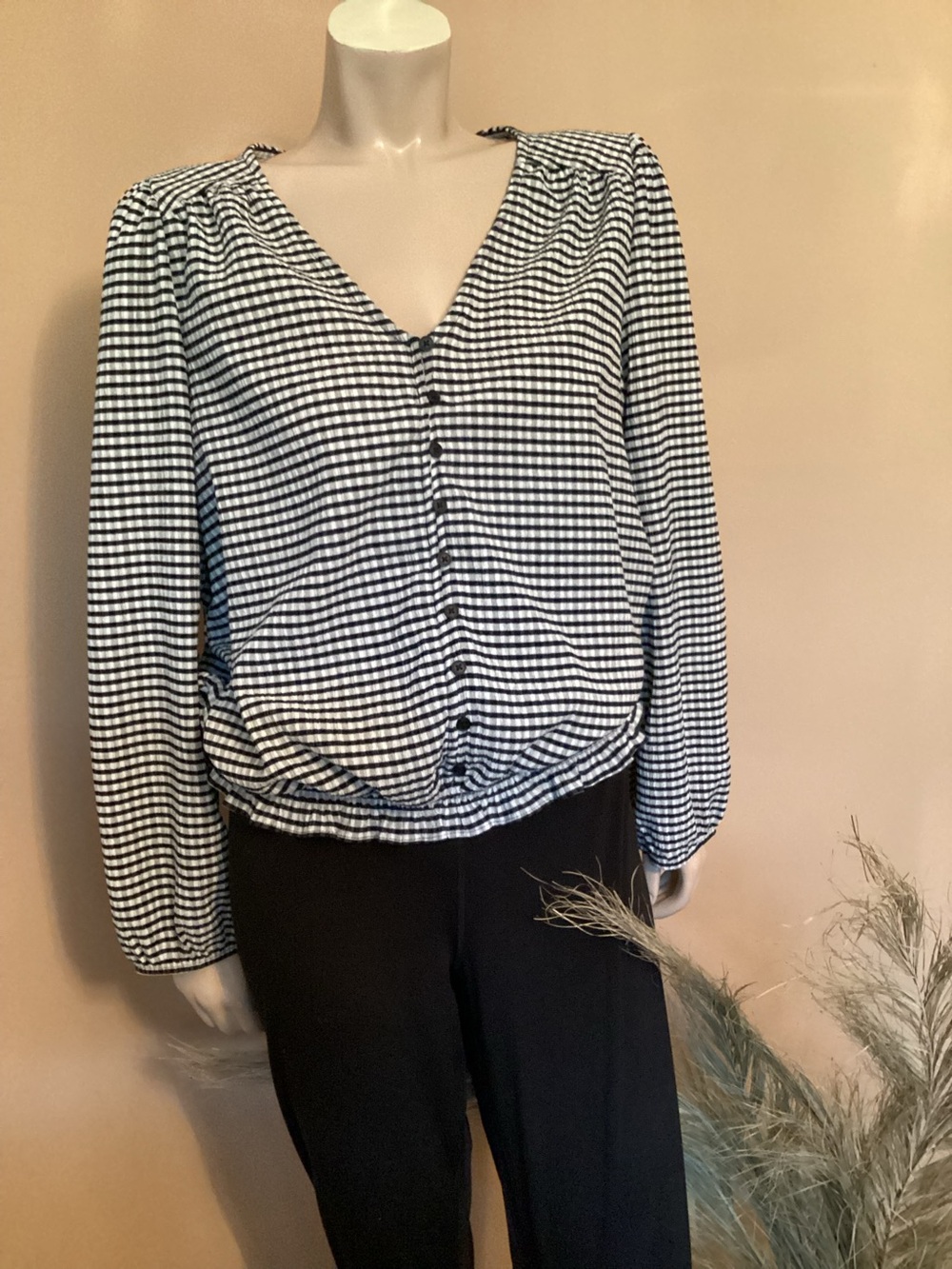 Black and White Checkered Top